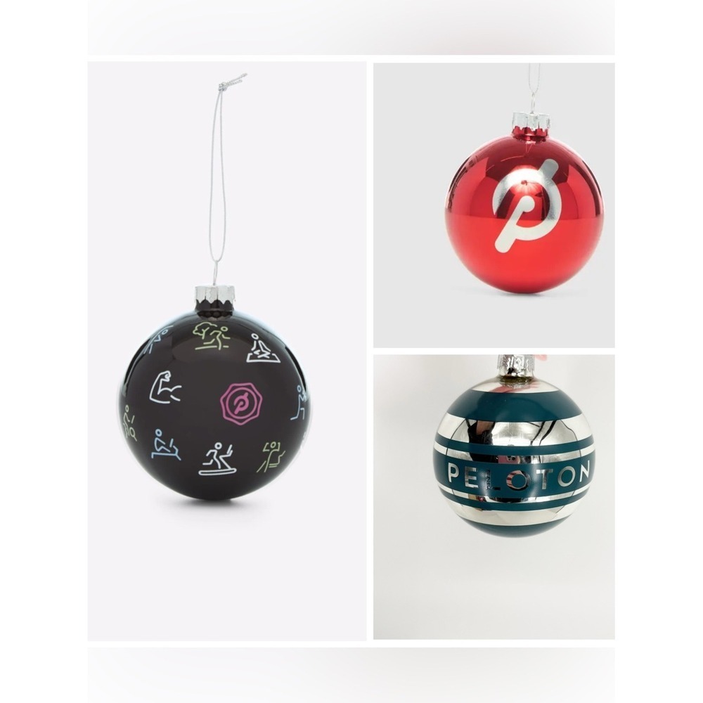 Peloton 2024 3 Pack Glass Christmas Tree Ornaments Holiday Decor
